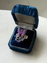 Load image into Gallery viewer, Opal Butterfly Sterling Silver Ring Size 7.75

