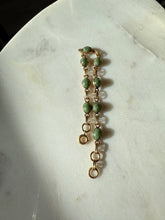 Load image into Gallery viewer, Green Stone 1/20 12k Gold Fill Bracelet 7.25”
