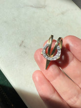 Load image into Gallery viewer, Vintage 1960s Two-Tone 14k Solid Gold Diamond Pendant
