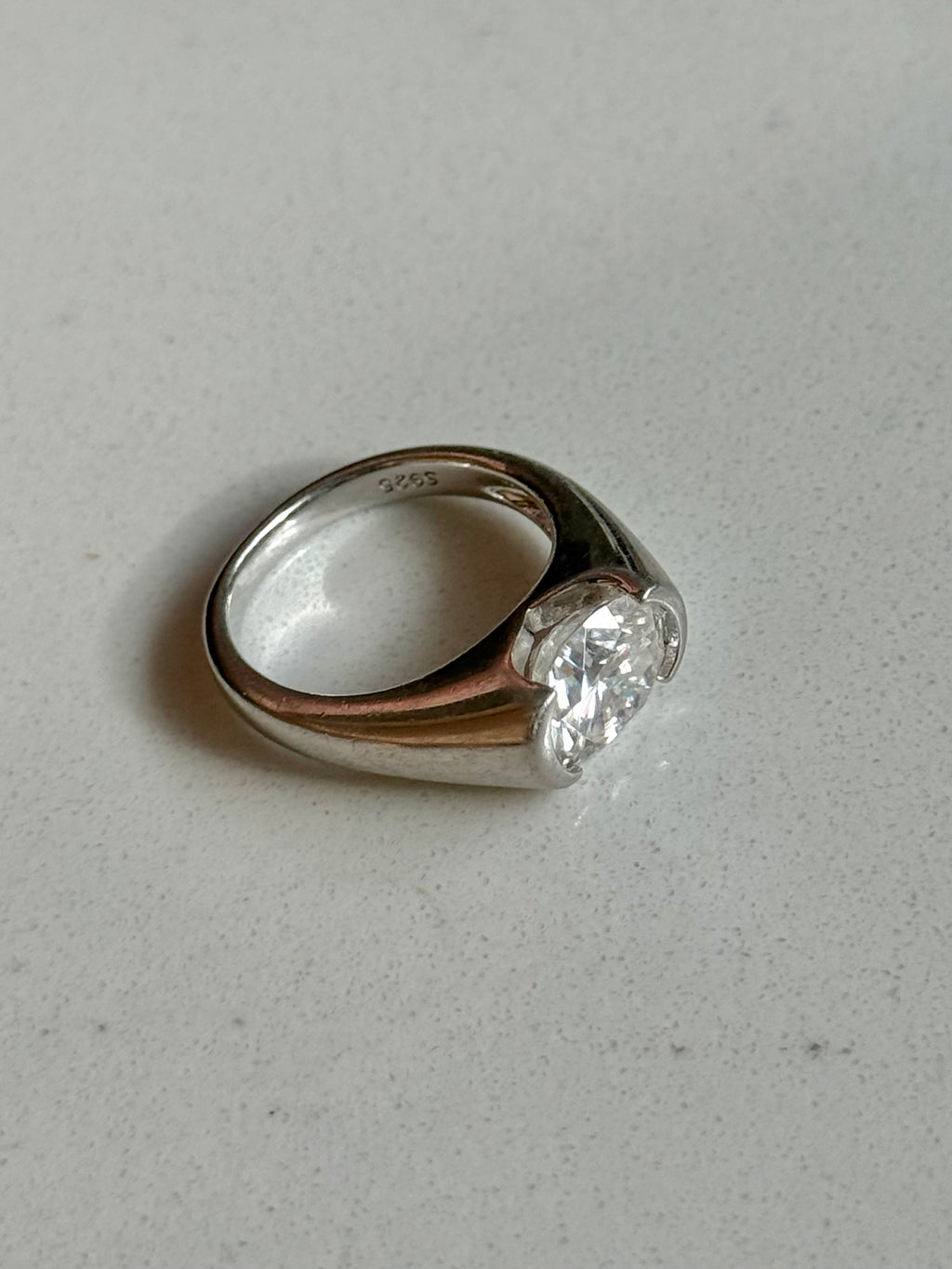 Sterling Silver Quartz Ring Size 6.75