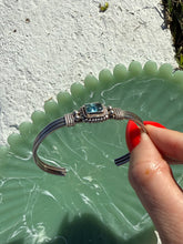 Load image into Gallery viewer, Blue Topaz Sterling Silver Cuff Bracelet 7”
