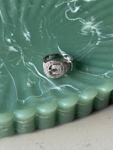 Load image into Gallery viewer, Iced Sterling Silver Buckle Ring Size 5
