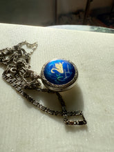 Load image into Gallery viewer, Antique Sterling Silver Enamel Swan Necklace
