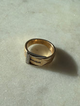 Load image into Gallery viewer, Vintage Two-Toned Solid 14k Gold Diamond Buckle Ring Size 5
