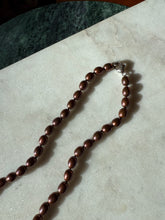Load image into Gallery viewer, Vintage Brown Pearl Sterling Silver Necklace 17”

