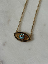 Load image into Gallery viewer, Evil Eye Gold Vermeil Necklace 18”-20”

