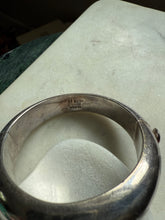 Load image into Gallery viewer, Mexico Modernist Black Onyx Inlay Solid Sterling Bangle Bracelet 6.75”
