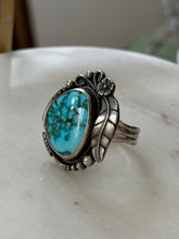 Load image into Gallery viewer, Yellow Larch Chunky Turquoise Sterling Silver Ring Size 13
