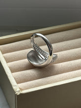 Load image into Gallery viewer, Sterling Silver CZ Bypass Ring Size 6.25
