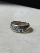 Load image into Gallery viewer, Celestial Inlay Sterling Silver Ring Size 4.75
