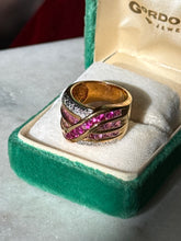 Load image into Gallery viewer, Chunky Gold Vermeil Pink Sapphire Ring Size 5.5

