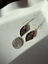 Load image into Gallery viewer, Vintage Cloisonné Enamel Floral Gold Plated Earrings
