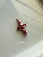 Load image into Gallery viewer, Pink CZ Gold Vermeil Cross Pendant
