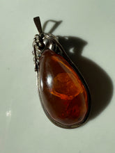 Load image into Gallery viewer, Chunky Amber Sterling Silver Pendant
