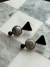 Load image into Gallery viewer, Black Onyx &amp; Howlite Sterling Earrings
