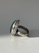 Load image into Gallery viewer, Vintage Malachite Sterling Silver Ring Size 7.5

