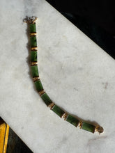 Load image into Gallery viewer, Green Jade Gold Vermeil Bracelet
