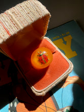 Load image into Gallery viewer, Acrylic Orange Ladybug 1970s Bubble Ring
