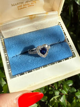 Load image into Gallery viewer, Blue Heart Sterling Silver Ring Size 7
