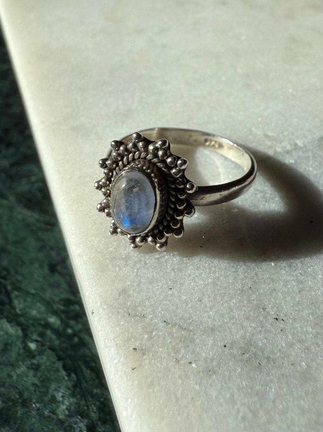 Moonstone Sterling Silver Ring Size 6.25