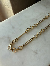 Load image into Gallery viewer, Italian Trombone Link 14k Gold Chain 17”
