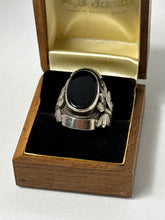 Load image into Gallery viewer, Vintage Black Onyx Sterling Silver Ring Size 6.75
