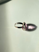 Load image into Gallery viewer, Faceted Pink Glass Sterling Silver Ring Size 7
