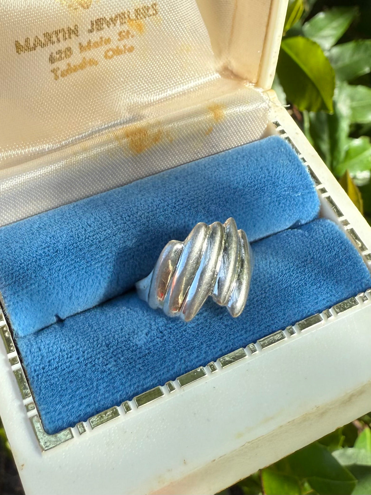 Solid Sterling Ribbed Ring Size 8.25