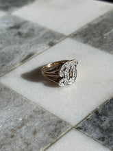 Load image into Gallery viewer, Cursive ‘D’ Initial Diamond 14k Gold Ring
