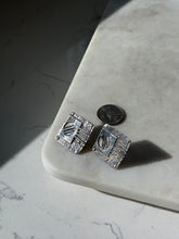 Load image into Gallery viewer, Vintage Atomic Modernist Sterling Silver Earrings
