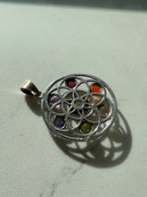 Load image into Gallery viewer, Vintage Cabochon Multi-Gemstone Sterling Pendant
