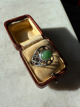 Load image into Gallery viewer, Green Sterling Silver Ring Size 10.5
