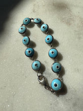 Load image into Gallery viewer, Evil Eye Sterling Silver Bracelet 7.25”
