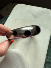 Load image into Gallery viewer, Mexico Modernist Black Onyx Inlay Solid Sterling Bangle Bracelet 6.75”
