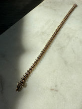 Load image into Gallery viewer, Vintage 10k Gold S-Link Natural Diamond Tennis Bracelet 7”
