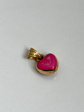 Load image into Gallery viewer, Italian Pink Enamel 14k Gold Heart
