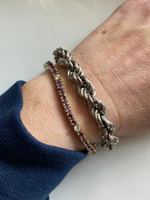 Load image into Gallery viewer, Thick Width Vintage Sterling Silver Rope Bracelet

