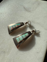 Load image into Gallery viewer, Vintage Opal Inlay Sterling Silver Earrings
