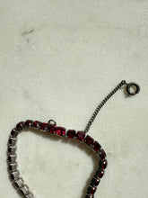 Load image into Gallery viewer, Vintage Red Gemstone Sterling Silver Tennis Bracelet 6.75”
