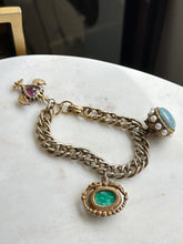 Load image into Gallery viewer, Vintage Plated Costume Charm Bracelet 7.5”
