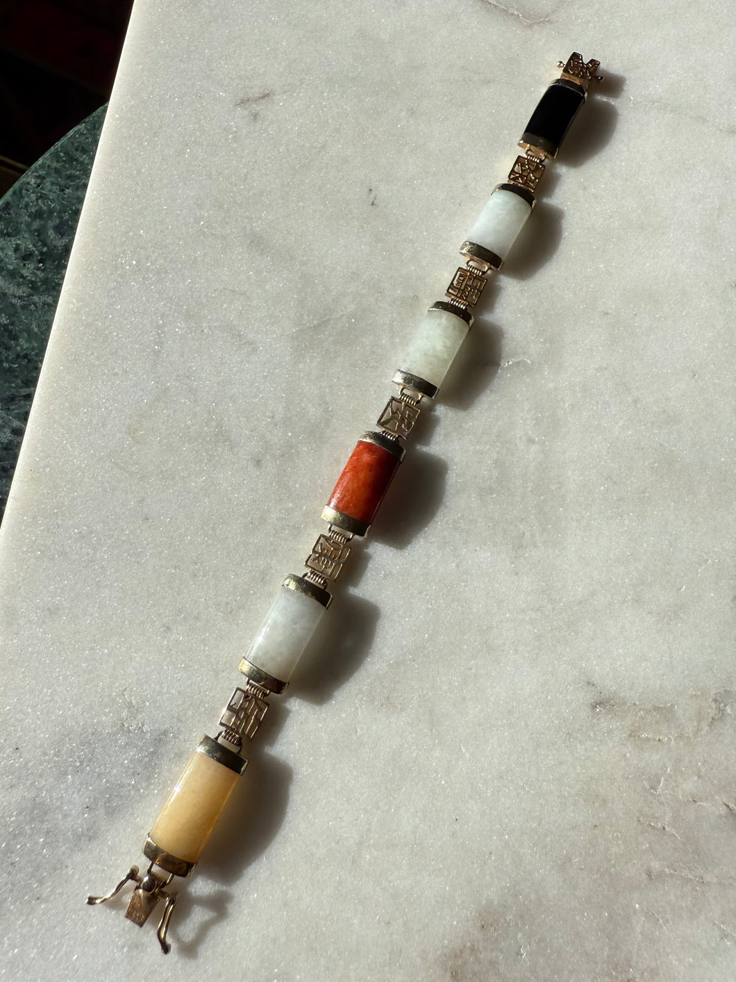 Jade Gold Vermeil Bracelet 7.25”
