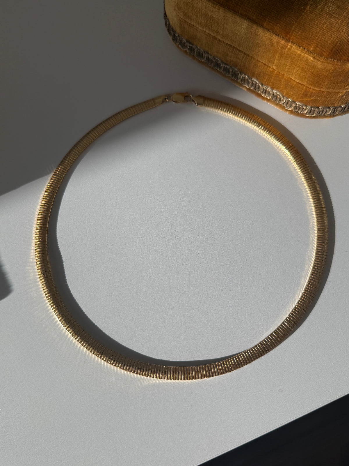 Gold Vermeil Omega Collar Necklace 18”