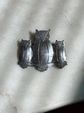 Load image into Gallery viewer, Vintage 1930s Owl Sterling Silver Brooch
