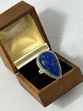 Load image into Gallery viewer, Lapis Sterling Silver Ring Size 8
