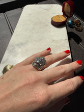 Load image into Gallery viewer, Iced Out Chunky Gold Vermeil Ring Size 5
