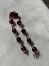 Load image into Gallery viewer, Red Bead Sterling Silver Bracelet 7.5”
