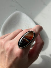 Load image into Gallery viewer, Vintage Agate Sterling Silver Ring Size 7.5
