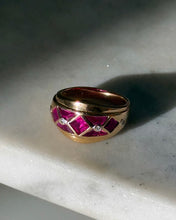 Load image into Gallery viewer, Vintage Solid 14k Gold Ruby &amp; Diamond Ring Size 6.75
