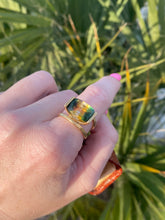 Load image into Gallery viewer, Chunky Green Stone Gold Vermeil Ring
