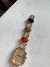Load image into Gallery viewer, Vintage Gold Plated Scarab Beetle Watch 5.5”
